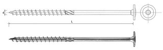 WKRĘT DO DREWNA Z KOŁNIERZEM NA TORX OCYNKOWANY 8*240MM T40