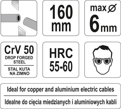 SZCZYPCE DO CIĘCIA PRZEWODÓW 6 CAL