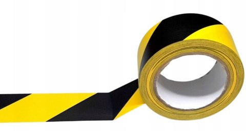 TAŚMA OSTRZEGAWCZA ŻÓŁTO-CZARNA 75MM*100M