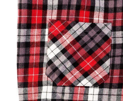 KOSZULA FLANELOWA KRATA CZERWONO-CZARNO-BIAŁA ROZMIAR M