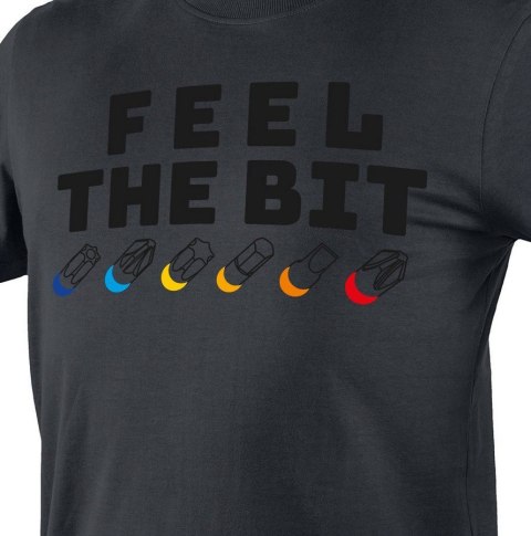 T-SHIRT Z NADRUKIEM FEEL THE BIT ROZMIAR M