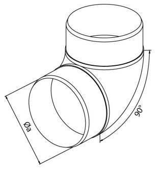 KOLANO KANAŁU OKRĄGŁEGO 125MM 90'