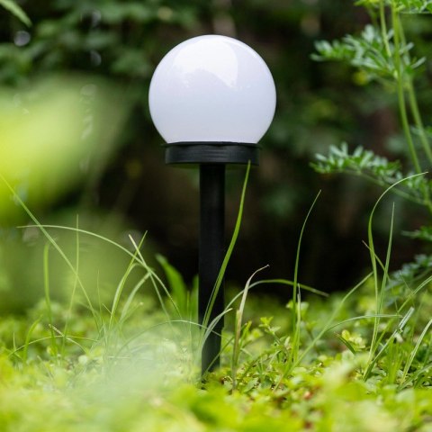 LAMPA SOLARNA KULA ATRIS BIAŁA 10CM RGB