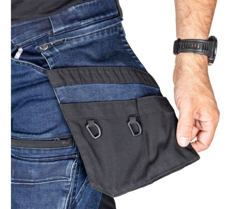 SPODNIE ROBOCZE DENIM WZMOCNIENIA CORDURA, GRANATOWE, ROZ. M