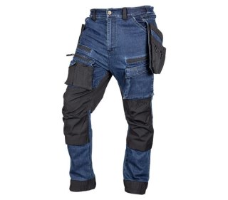 SPODNIE ROBOCZE DENIM WZMOCNIENIA CORDURA, GRANATOWE, ROZ.XL