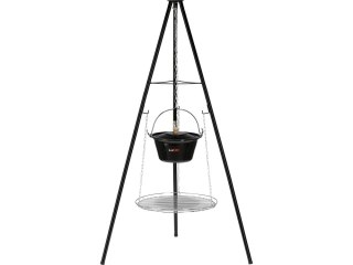 GRILL Z KOCIOŁKIEM 6L WISZĄCY NA TRÓJNOGU RUSZT 49CM