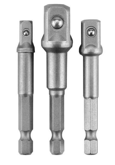 ZESTAW REDUKCJI DO NASADEK 1/2'/1/4'/3/8' NA 1/4' HEX, 3 SZT