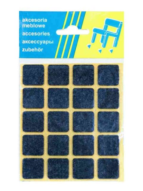 PODKŁADKA FILCOWA BLISTER CZARNA 15*15MM - 30SZT