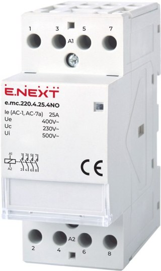 STYCZNIK MODUŁOWY E.MC.220.4.25.4NO 4P 25A 4NO