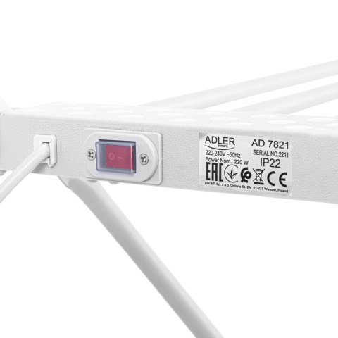 SKŁADANA ELEKTRYCZNA SUSZARKA DO UBRAŃ 220W AD7821